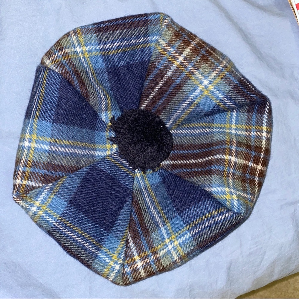 Blue/Green Plaid Beret